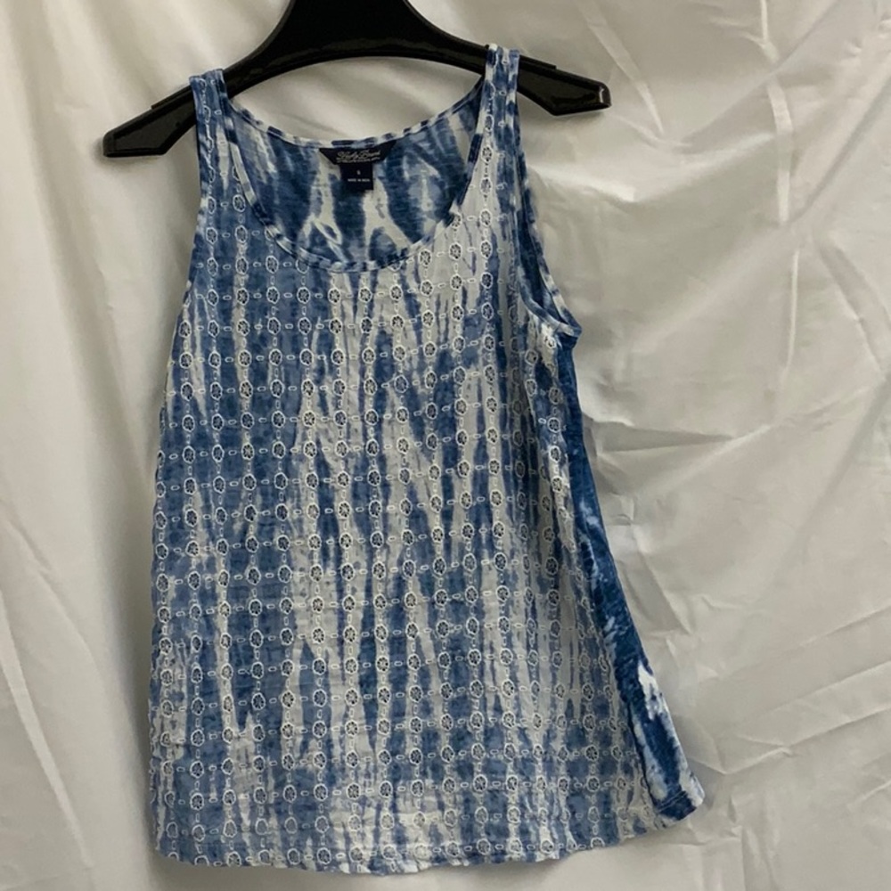 Lucky Brand Tie-dyed and Embroidered Tank